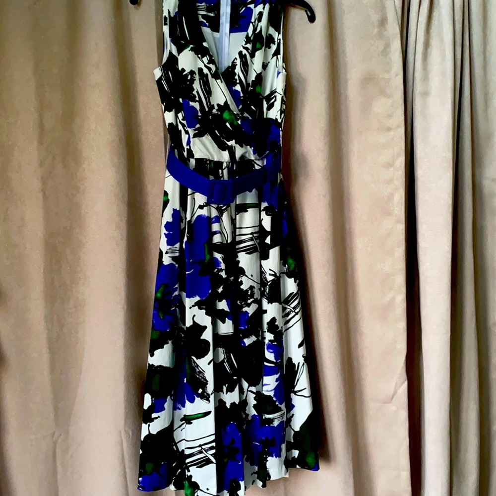 Multi colored dress with belt,original plastic bag